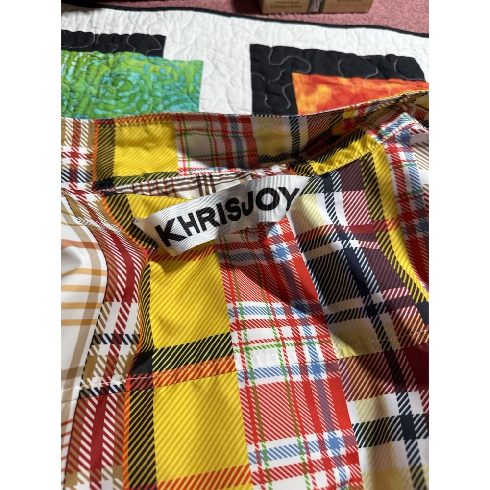 Khrisjoy Plaid Patchwork Yellow Jacket Lightweigh… - image 8